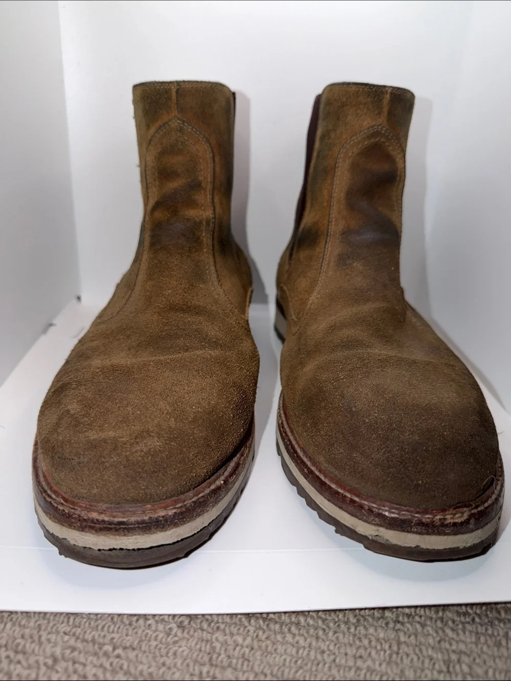 Lucchese's Ranger II Chelsea Boot Brown Suede - 10.5M
